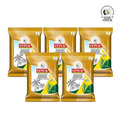 गार्डन के लिए VFPCK ऑर्गेनिक कॉयर पिथ कम्पोस्ट 10 किग्रा (2 किग्रा X 5 का कॉम्बो पैक)