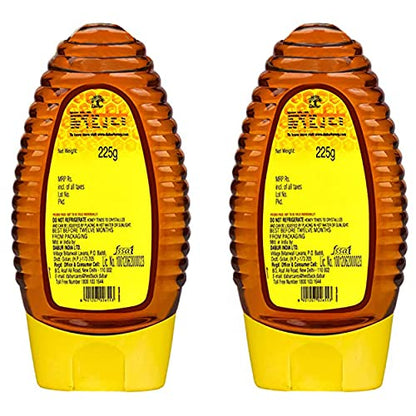 Dabur Honey Squeezy Pack – 450g (225g x 2, Pack of 2) | 100% Pure | World's No.1 Honey Brand with No Sugar Adulteration