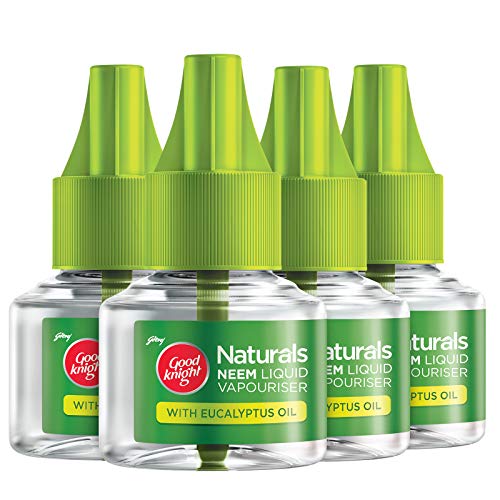 Good Knight Naturals, Pack Of 4 Refills Neem Mosquito Repellent With 100% Natural Active Ingredients (Safe For Kids And Adults)