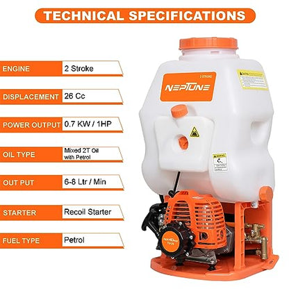 Neptune Knapsack/Backpack Agricultural/Garden Power Sprayer with 2 Stroke Engine -20 Liter (NF-708)