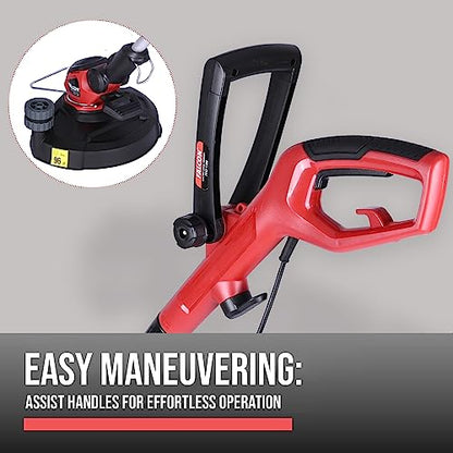 FALCON FEGT-1390 Electric Grass Trimmer 600W Weed Remover Machine Heavy Duty Lightweight Brush Cutter Tool for Garden and Yard