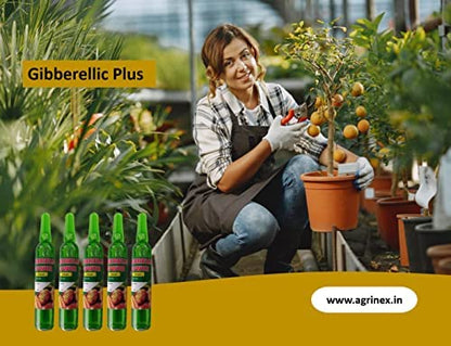 AGRINEX CORPORATION Gibberellic Power (0.1%)/ Vegetable special/Banana-tomato special/Plant growth booster/Plant hormone/Plant growth hormone (GIBBERELLIC POWER).,10mlX5 ampule (50ml) Pack Of 2
