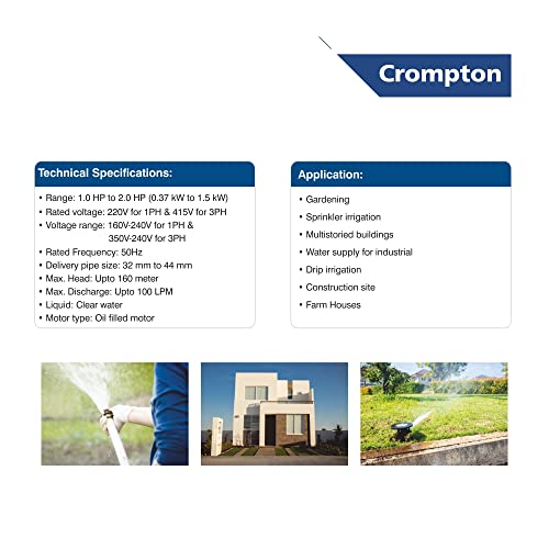 Crompton 4W7BU1AU Borewell Submersible Water filled Pump 1 HP 7 stage