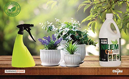 Chipku Pure Cold Pressed Water-Soluble Neem Oil for Spray on Plants and Garden (Pack of 1 Ltr, Brown)