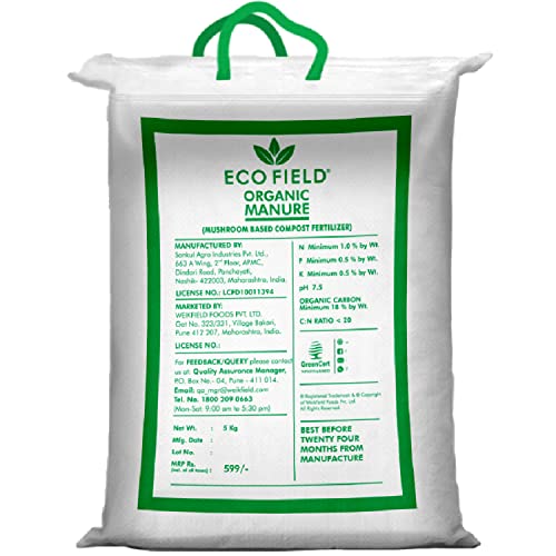 Eco Field Organic Manure | Mushroom Based Composite Fertilizer | 10 Kg | Boosts Plant Health | 100% Organic