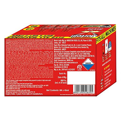 Mortein Insta5 Mosquito Repellent Liquid Refill - 45ml x 6 (Buy 4 Get 2 Free) | 100% Protection from Dengue Mosquitoes, Pack of 6
