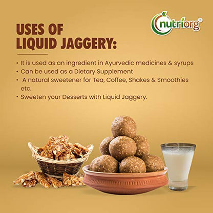 Nutriorg Liquid Jaggery 250ml ( Pack of 2) || Naturally Grown | No Preservatives Added