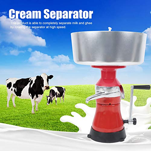 Fresh Milk Cream Centrifugal Separator, Aluminum Alloy Manual Cream Separator Milk Separating Machine for Home Dairy Farm Use
