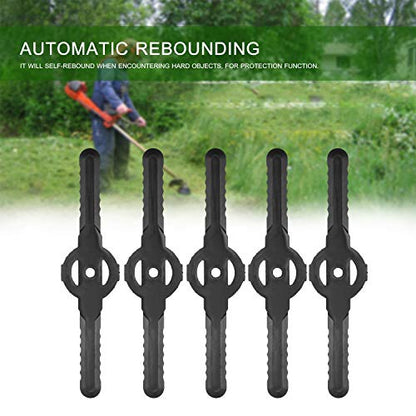 QUKAN Plastic Lawn Mower Blade Grass Cutter Grass Trimmer Weeder Blade Replacement Mower Accessory for Garden Agriculture Use 5PCS/Pack
