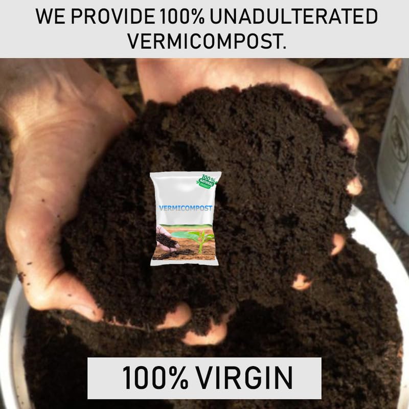 SDF Vermicompost | Organic Manure for Plants | Fertilizer for Home Gardening | Soil Mix for Pot Plants | Compost Garden Soil | Enriched Potting Soil | Natural Booster for Flowering Plant 25kg
