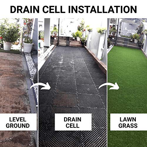 TrustBasket Heavy Duty Thickness Drain Cells (20 mm) - Set of 12 for Terrace/Kitchen Garden, Outdoor, | Heavy Duty Highly Durable Polypropylene Water Drain Cells