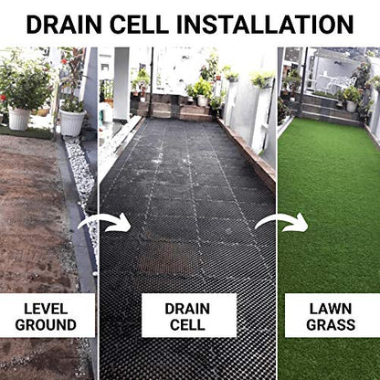 TrustBasket Heavy Duty Thickness Drain Cells (20 mm) - Set of 12 for Terrace/Kitchen Garden, Outdoor, | Heavy Duty Highly Durable Polypropylene Water Drain Cells