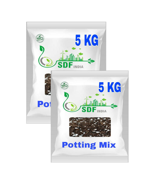SDF INDIA Potting Mix Soil for Plants- 10 KG Soil Less All Purpose Ready to use Potting Mix Made with vermicompost/Neem Cake/Potash/River Sand/Bone Meal (10 KG)