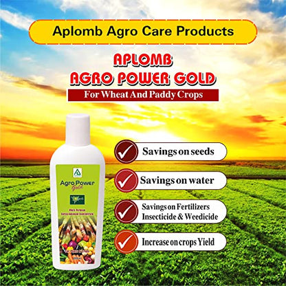 Aplomb Agro Power Gold | आयनिक आणि नॉन-आयनिक केंद्रित बहुउद्देशीय सहायक| कीटकनाशक फवारण्यांच्या वाढीव व्याप्तीसाठी| वनस्पती आणि पिकांसाठी | लागवडीचे वाढलेले उत्पन्न | 200 मि.ली
