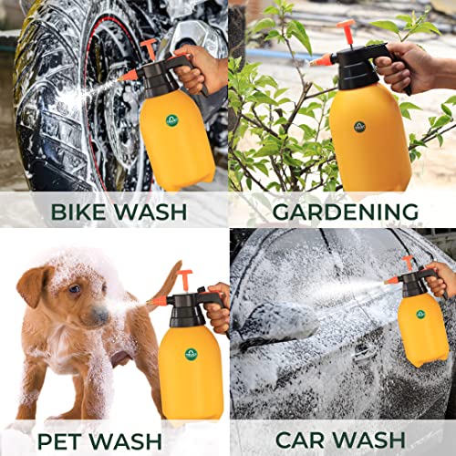 TrustBasket Pressure Sprayer 2 LTR | Sprayer Bottle for Plants | Gardening Water Pump Sprayer | Plant Spray Bottle for Garden | Yellow Color