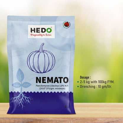 HEDO नेमाटो (पैसिलोमाइसेस लिलासिनस 2x10^8 CFU/g) जैव-कार्बनिक पाउडर (1Kg) बीज और बगीचे के पौधों के लिए - विभिन्न नेमाटोड के खिलाफ