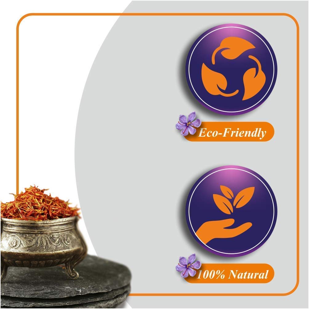 Omna Organics Kashmiri Kesar Saffron, Mongra, Pure Natural Kashmir Keshar for Pregnant Women, Kids, Biryani, Milk, Tea (2 Gram)