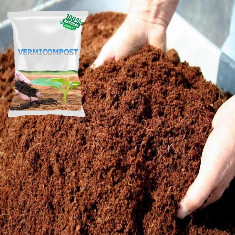 SDF Vermicompost | Organic Manure for Plants | Fertilizer for Home Gardening | Soil Mix for Pot Plants | Compost Garden Soil | Enriched Potting Soil | Natural Booster for Flowering Plant 25kg
