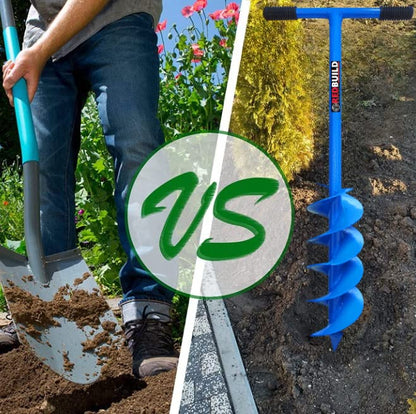 REDBUILD™ Dual Blade Earth Auger Hole Digger, Heavy Duty Drilling Machine, Garden Auger Drill Rapid Planter, Fence Post Manual Digging Soil Auger for Planting Trees | Agriculture Tools for Farming