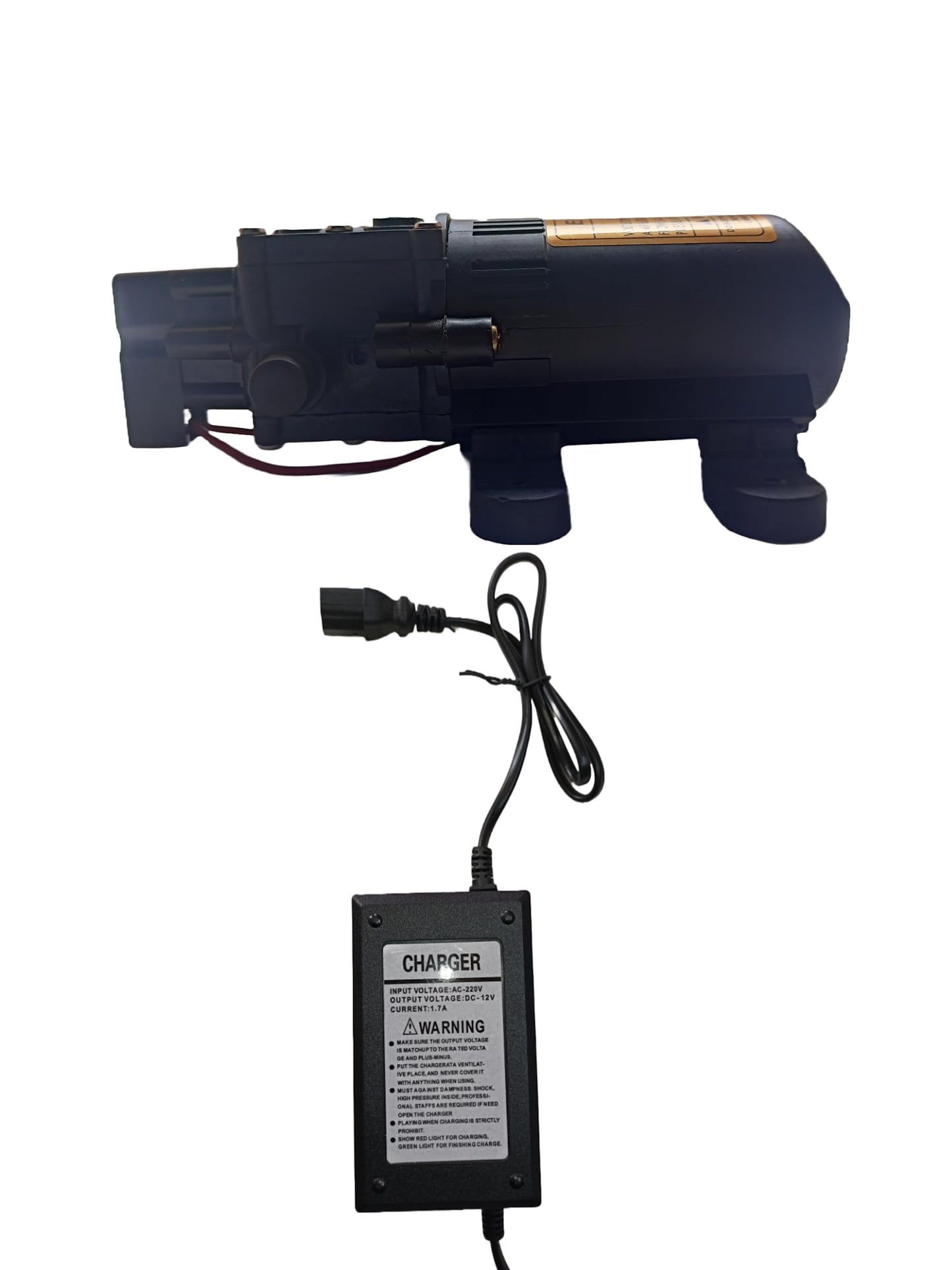 ताज सुपर 12V डीसी मोटर पंप सेट 110 PSI | माइक्रो इलेक्ट्रिक डायाफ्राम हाई प्रेशर वाटर पंप | 12V डीसी इनपुट ऑपरेटेड मोटर + एडाप्टर