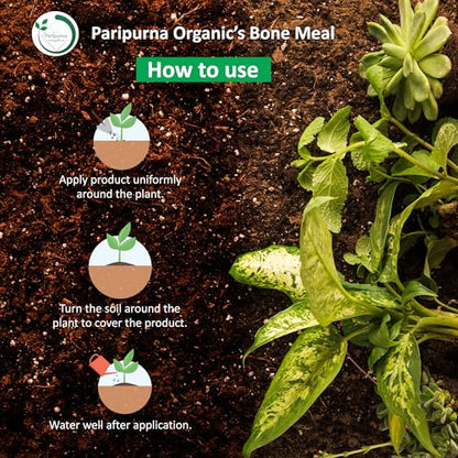 Paripurna Organics Bone Meal 1 kg Fertilizer For Plant | Steamed Bone Meal Natural Plant Fertilizer Home Garden All Kind of Plant