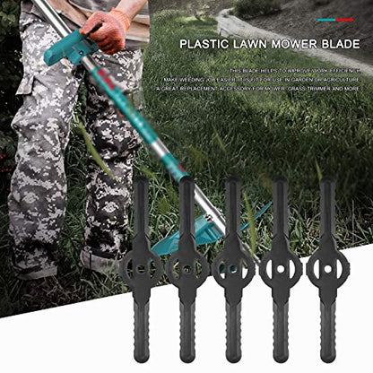 QUKAN Plastic Lawn Mower Blade Grass Cutter Grass Trimmer Weeder Blade Replacement Mower Accessory for Garden Agriculture Use 5PCS/Pack