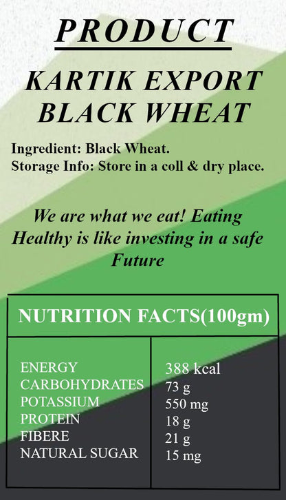 Kartik Export Black Wheat Grains | Seeds for Eating and Cooking | Kala Gehu Dana - 5 KG