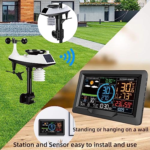 Newentor Weather Station Wireless Indoor Outdoor Digital Atomic Clock  Weather Thermometer Temperature Humidity Monitor 3 Outdoor - Thermometer  Hygrometer - AliExpress