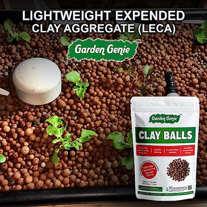 Garden Genie Organic Root Power Liquid VAM Fertilizer (100ml), General Hydroponics Nutrients A&B (250 ml Each) & Clay Balls for plants (900g) - Aeroponics, Agriculture, Aquaponics & Hydroponic Systems