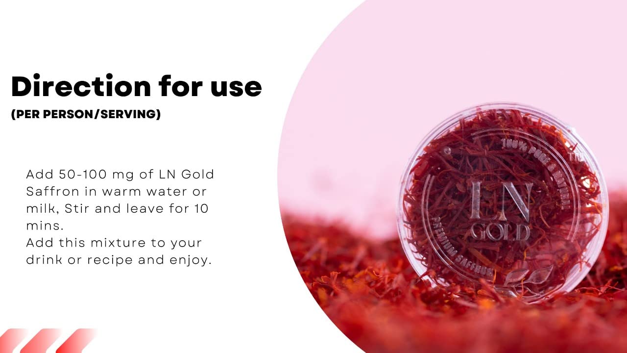 LN Gold Saffron (50 mg Mini Pack ), Organic Saffron , Kashmir Kumkuma Puvvu /Kumkumapuvvu/ Kumkumapoovu/ Kukumpuvvu/ kukuma poove / Safrons-Original for Pregnant Women and new born baby. Best Saffron has Authentic Flavour in Sweets Like Rasmalai, Kesar Pe