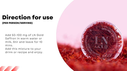 LN Gold Saffron (50 mg Mini Pack ), Organic Saffron , Kashmir Kumkuma Puvvu /Kumkumapuvvu/ Kumkumapoovu/ Kukumpuvvu/ kukuma poove / Safrons-Original for Pregnant Women and new born baby. Best Saffron has Authentic Flavour in Sweets Like Rasmalai, Kesar Pe