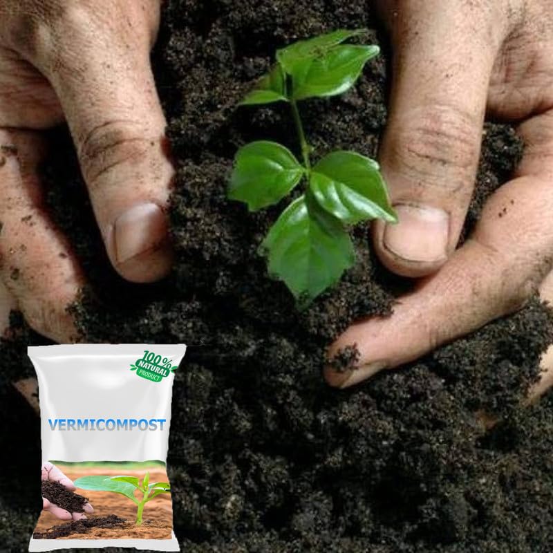 SDF Vermicompost | Organic Manure for Plants | Fertilizer for Home Gardening | Soil Mix for Pot Plants | Compost Garden Soil | Enriched Potting Soil | Natural Booster for Flowering Plant 25kg