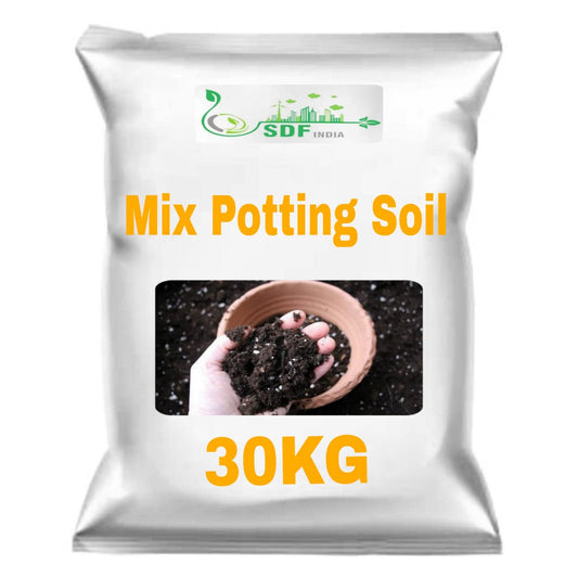 SDF INDIA Mix Potting Soil for Plants-30KG Soil Less All Purpose Ready to use Potting Mix Made with vermicompost/Neem Cake/Potash/River Sand/Bone Meal (30 KG)