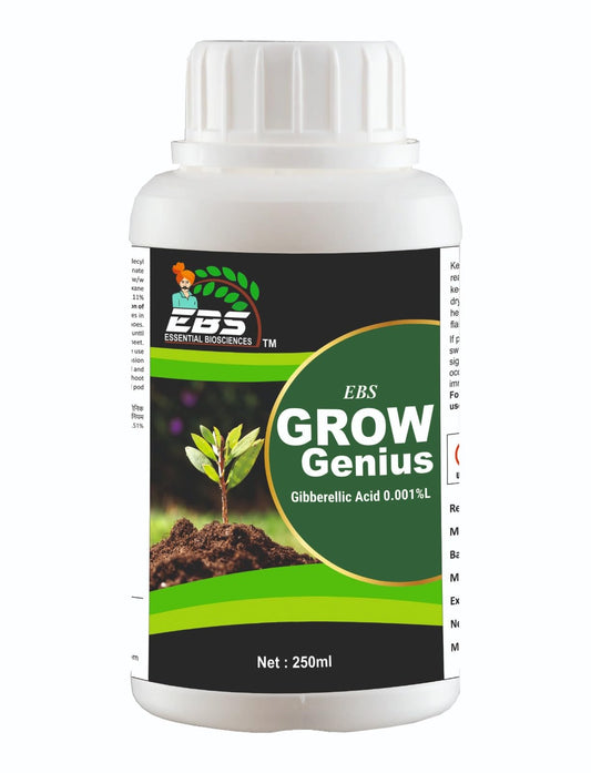 EBS GrowGenius Gibberellic Acid 0.001% L the plant growth and improves plant health and sustained productivity (250 ML)