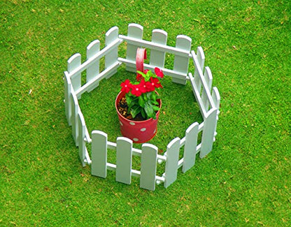 REONEX Garden Fence/Picket Fence - Plant Partition Fence (with Spike for Soil Insert) Solid WPC Material, Polyvinyl Chloride - White - 6 Running feet Coverage (Set of 6)