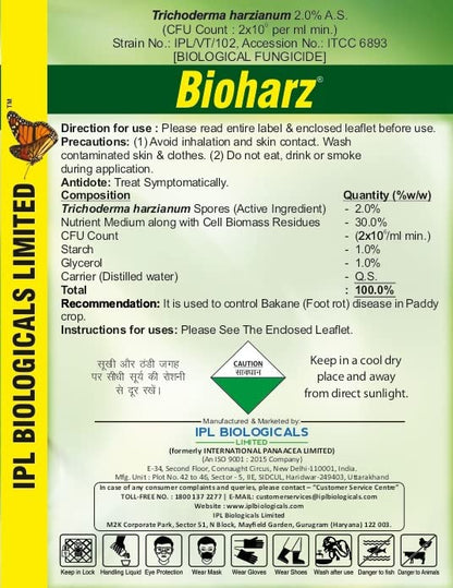 Bioharz 2.0% A.S.-Trichoderma Harzianum,Bio fungicides For effective control against various phytopathogens.