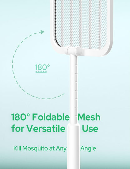 CostarMatter 3500V Electric Mosquito Racket Bat - UV Purple Light, Rechargeable Handheld Extendable Electric Fly Swatter Up to 78CM, 1200mAh Auto Mode Mosquito Killer Foldable Racket