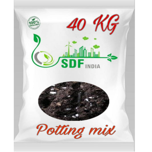 SDF INDIA Potting Mix Potting Mix Soil for Plants- Soil Less All Purpose Ready to use Potting Mix Made with vermicompost/Neem Cake/Potash/River Sand/Bone Meal (40kg)
