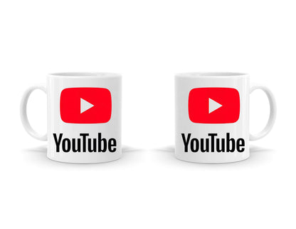 R Creation YouTube Printed Mug |YouTube Printed Cup |YouTube Printed Coffee Mug |YouTube Coffee Cup Ceramic Coffee Mug -White 325ml
