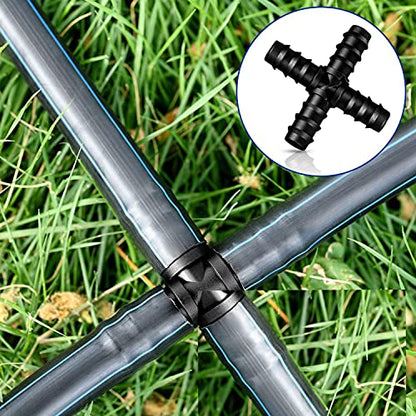 Pinolex® 4 Way Splitter 16mm Connector for Lawns Drip Irrigation Pipe Leakproof (Pack of 10)