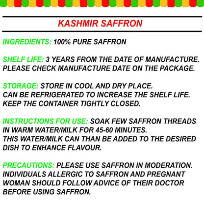 GA+ Kashmiri Negin Pampore Organic Saffron Organic Saffron, 1 g