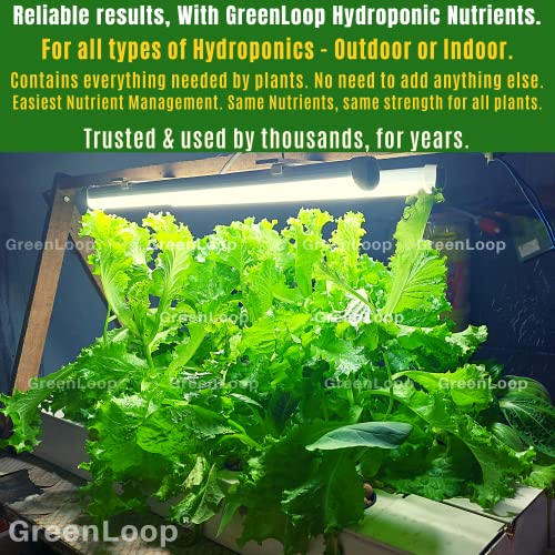 GreenLoop Hydroponic Nutrients– LEAFY200, Hydroponic nutrients, Solid Mixture, Makes 200 Liter hydroponic Solution, Suitable for All Plants & Better Leafies, Complete - Contains Everything