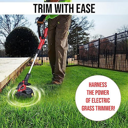 FALCON FEGT-1390 Electric Grass Trimmer 600W Weed Remover Machine Heavy Duty Lightweight Brush Cutter Tool for Garden and Yard