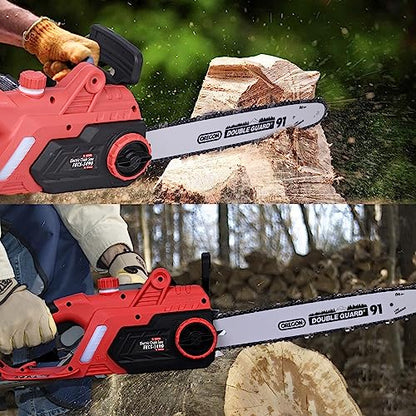 FALCON FECS-1490 Electric Chainsaw 2000W Powerful Output Wood Cutting Machine Heavy Duty for Wood Tree Logging Pruning Garden Ranch