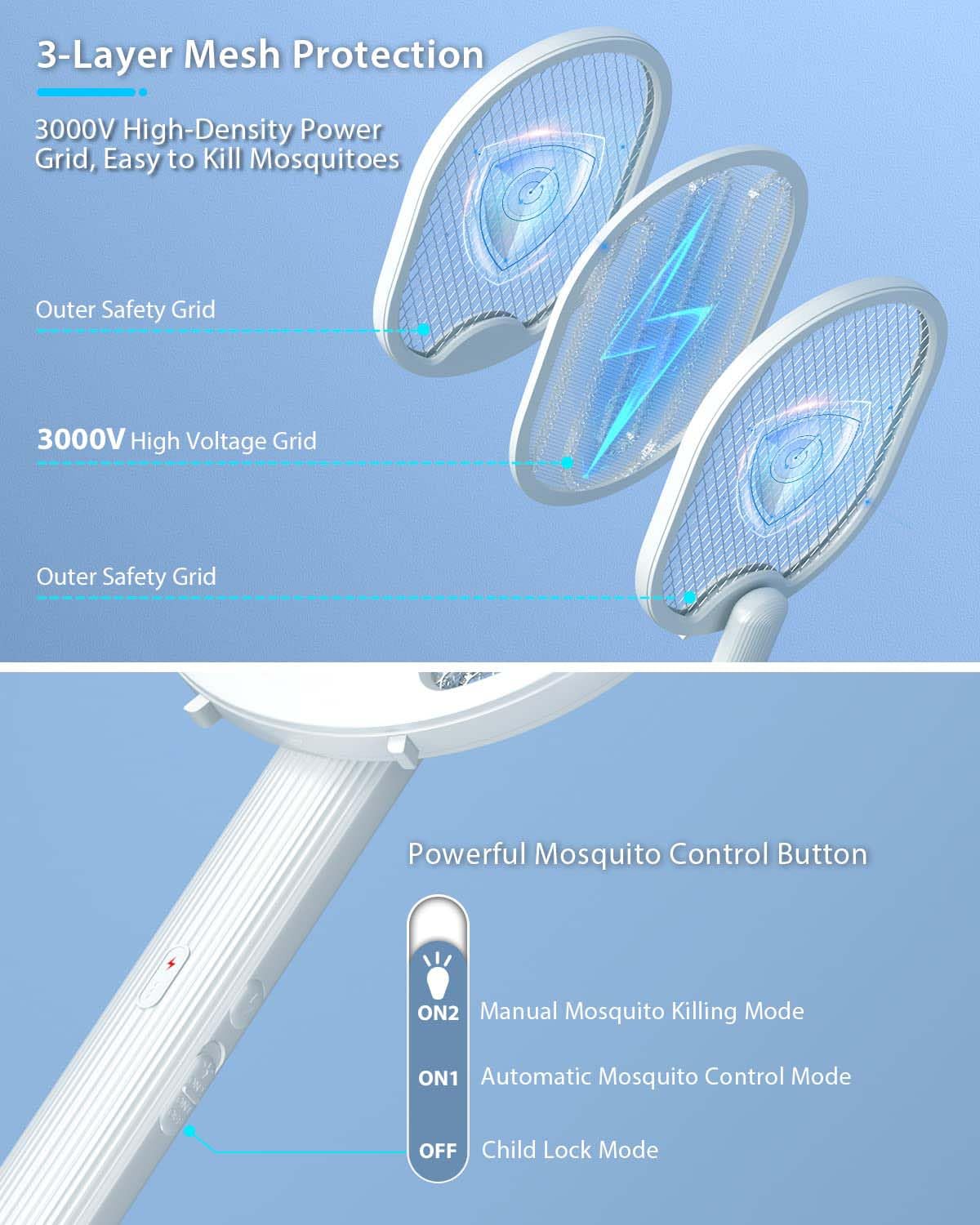 Mosquito-Bat-with-UV-Light-Lamp-Five-Nights-Mosquito-Killer-Autokill-2-in-1-Mosquito-Racket-1200mAh-Lithium-ion-Rechargeable-Battery-Handheld-Electric-Fly-Swatter02