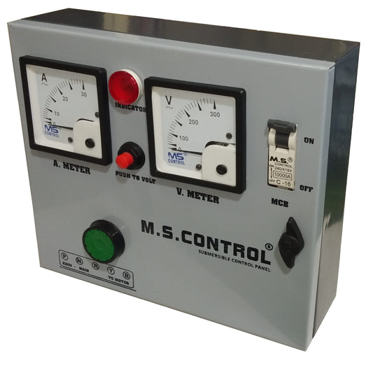 MS CONTROL 1 HP Control Panel for Single Phase Submersible Open-well Motor Pump (Multicolour)