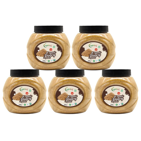 Nutriorg Certified Organic Jaggery Powder 3500g ( Pack of 5*700) | Organically Grown | No Preservatives Added