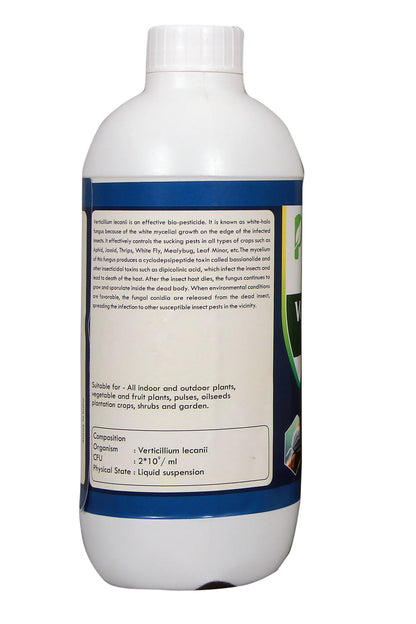 PLANT'S BUDDY - Verticillium Lecanii Liquid (2 * 10^9 CFU/ml) - Bio-Insecticide for All Indoor and Outdoor Plants - 1 Litre