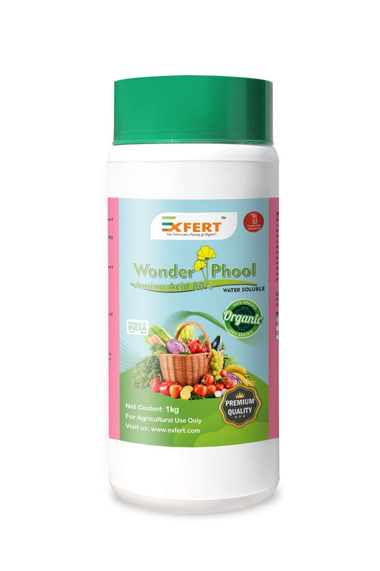 Exfert Wonder PHOOL (Amino Acid 80% Powder Promotes Plant Growth, Flowering, Fruiting - Keeps Plant Healthy) for Plants in Horticulture, Hydroponics, Green House 250gms