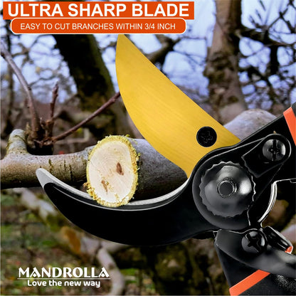 MANDROLLA 8 Inch Heavy Duty Plant Cutter For Home Garden Scissors, Plant Branch Cutter For Tree, Pruner Cutter Heavy Duty, Garden Tools For Home Gardening Scissors, Prunning Branch Cutter For Garden